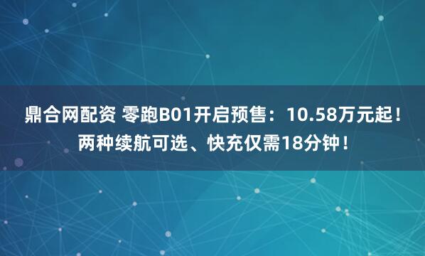 鼎合网配资 零跑B01开启预售：10.58万元起！两种续航可选、快充仅需18分钟！