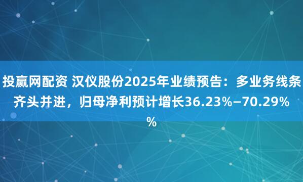 投赢网配资 汉仪股份2025年业绩预告：多业务线条齐头并进，归母净利预计增长36.23%—70.29%